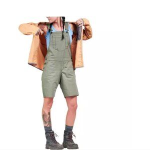 Women's Size 12 Dovetail Workwear Ultra Light Shortall Overalls Green Shorts